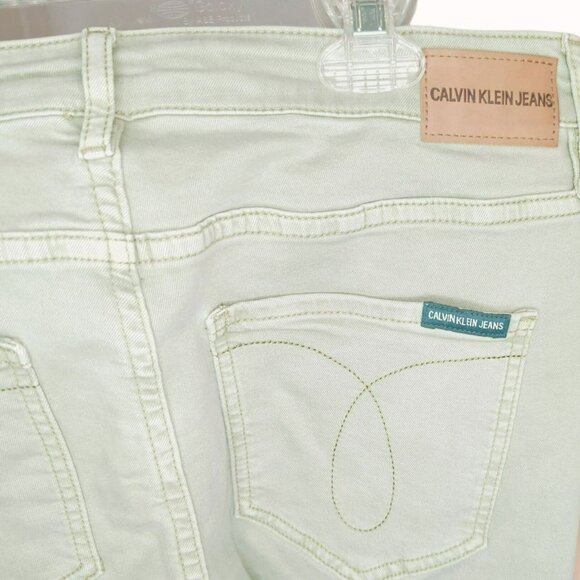 Calvin Klein Jeans Women's Size 10 (30x25) Green Stretch Cotton Blend Pants - Picture 6 of 6